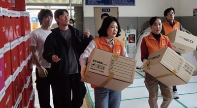 영덕에서 구호 물품 지원 및 분류작업 동참
